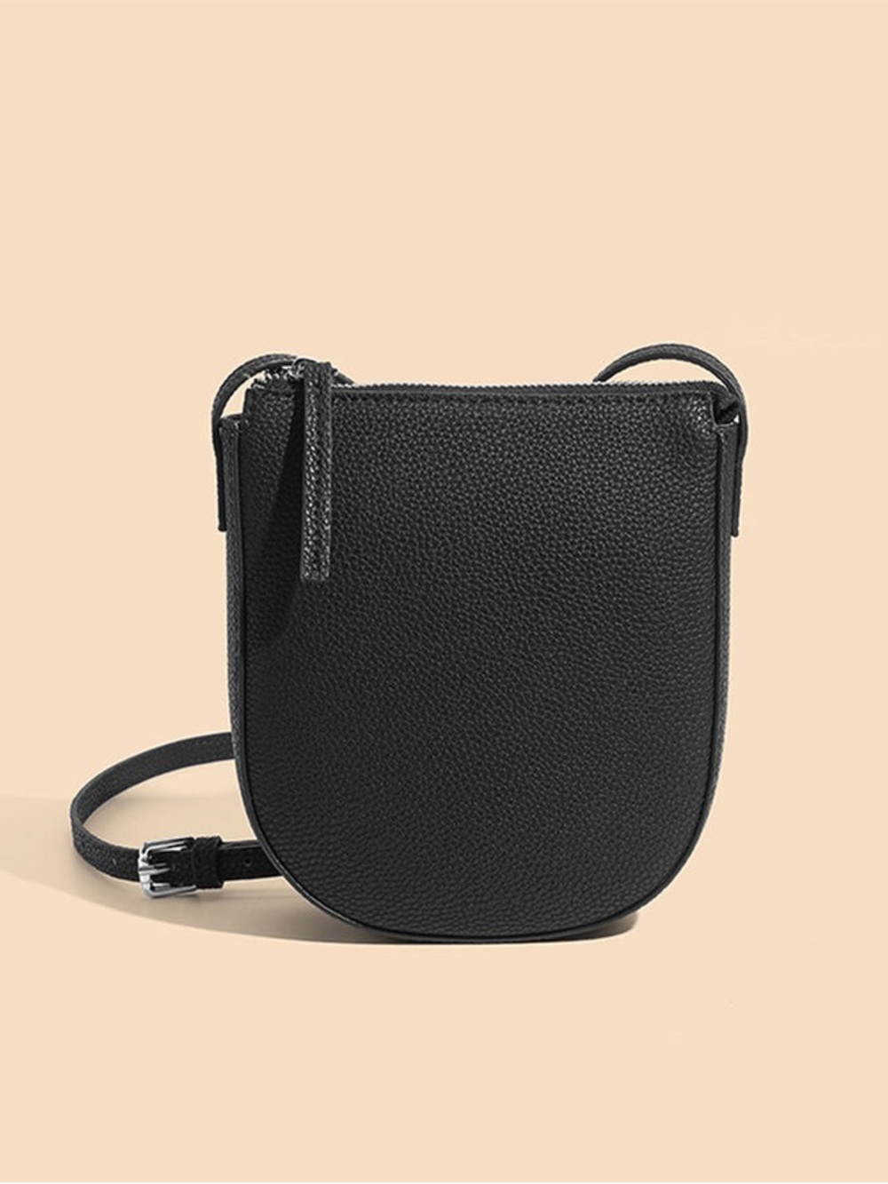 Black Crossbody Saddle Bag - Women